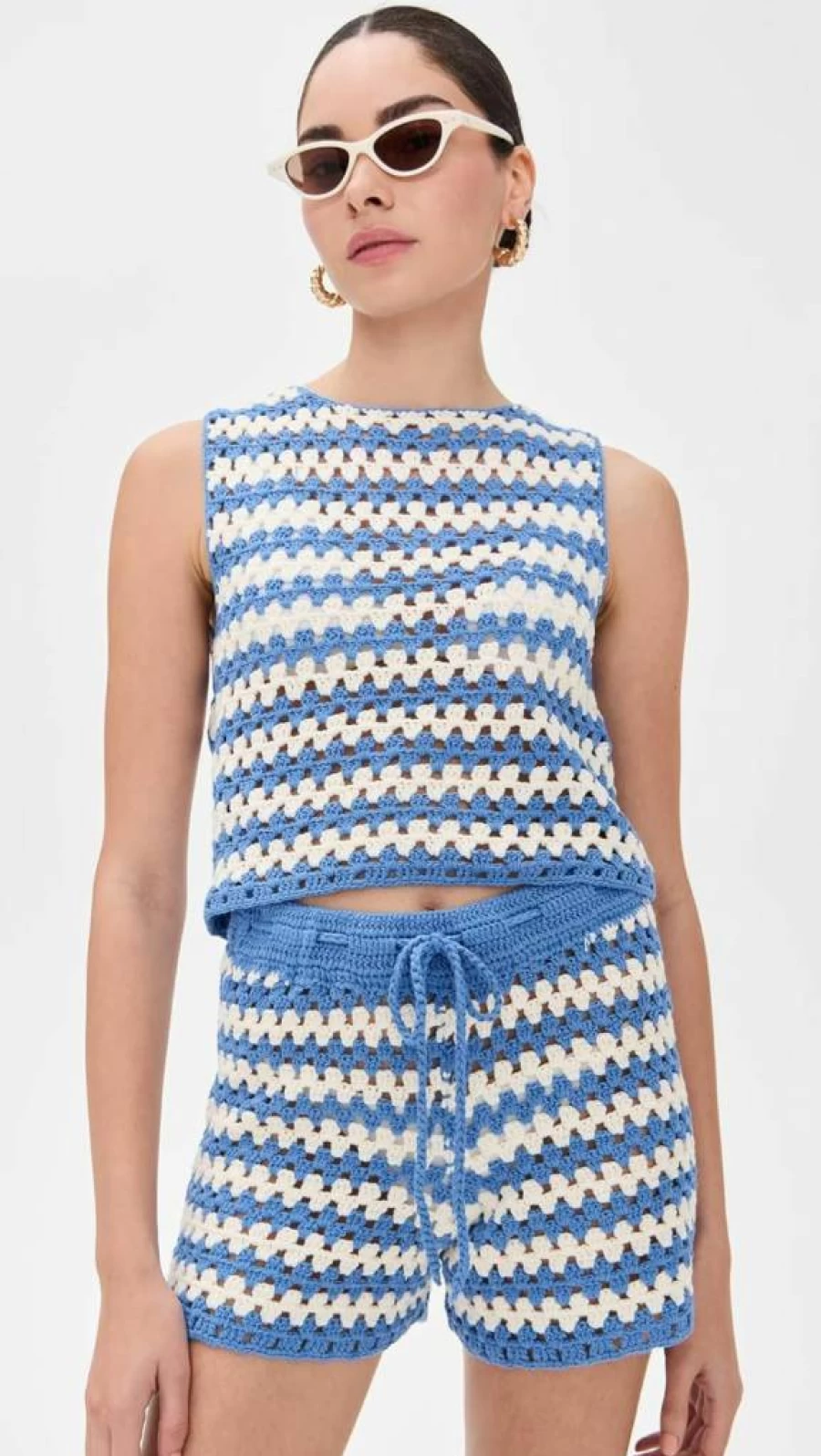 MINKPINK Women's Cally Crochet Crop Top - Boho Chic Summer Beach Shirt
