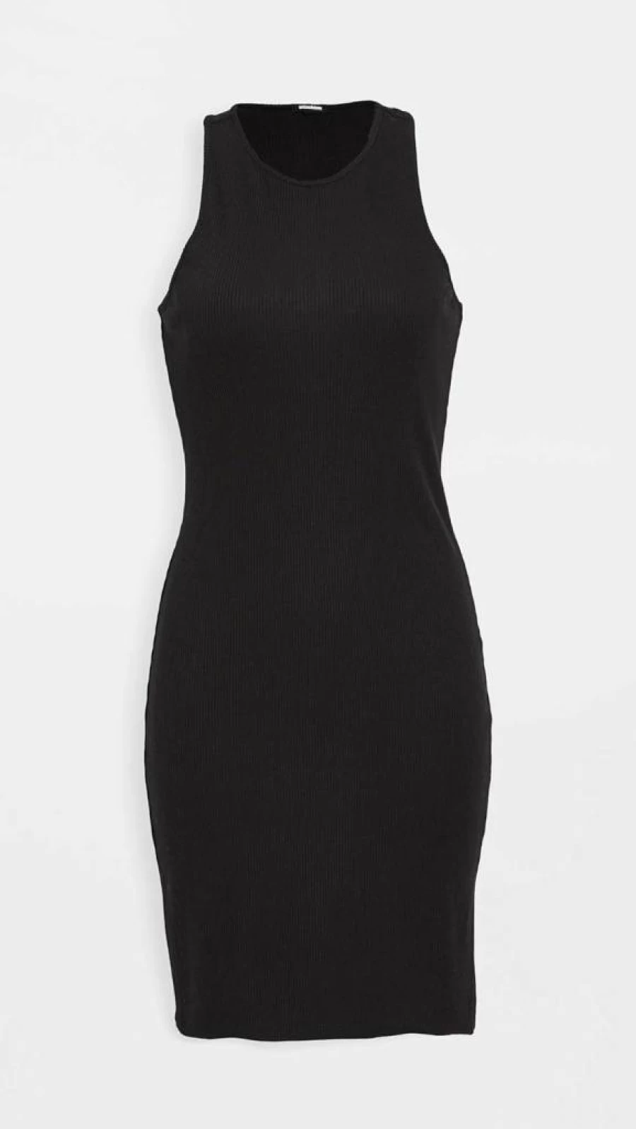 Monrow Women's Ribbed Racerback Tank Dress - Slim Fit Stretch Knit Casual Summer Dress