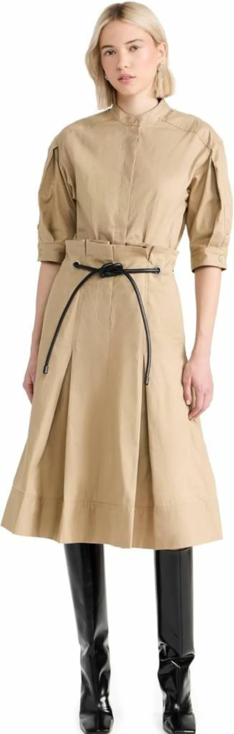 3.1 Phillip Lim Women's Origami Band Collar Shirt Dress - Elegant Casual Wear for Women