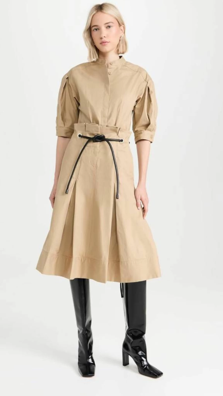 3.1 Phillip Lim Women's Origami Band Collar Shirt Dress - Elegant Casual Wear for Women