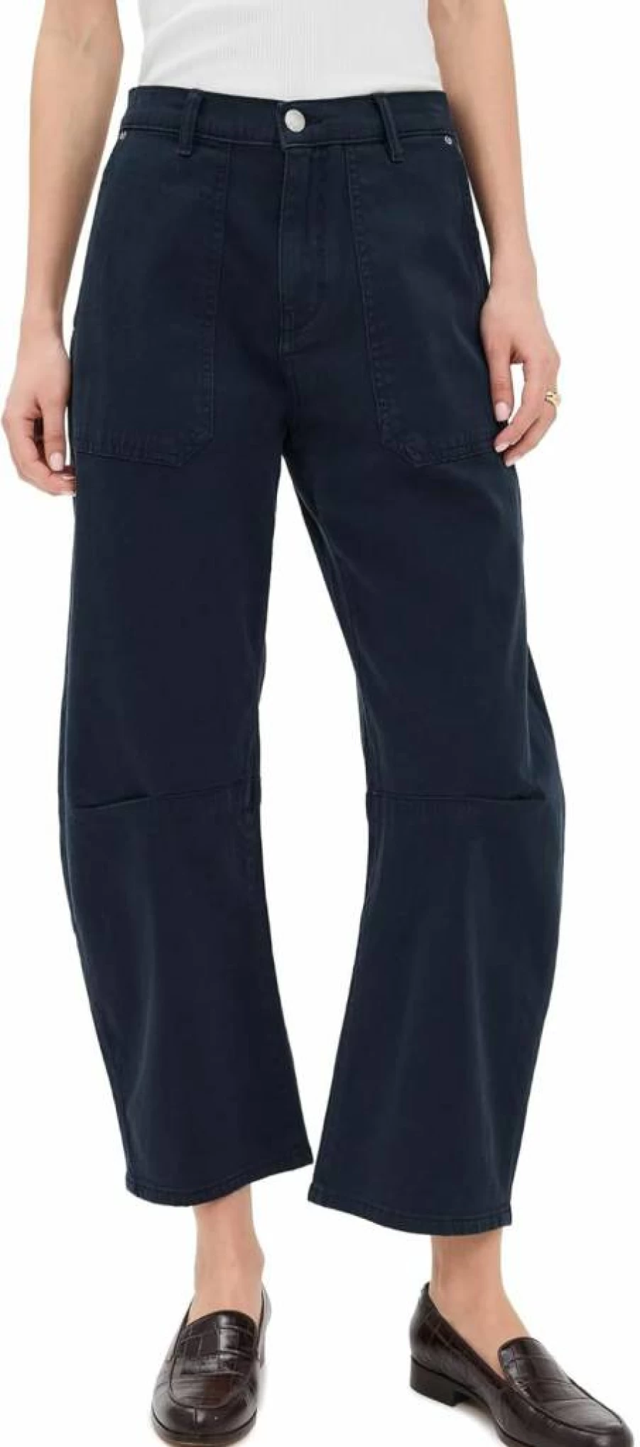 DL1961 Women's Billie Barrel Jogger Pants - High Waisted Comfort Fit Stretch Denim