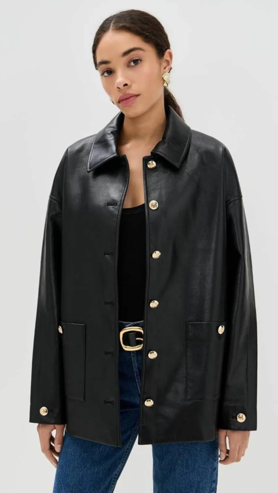 ANINE BING Women's Luca Jacket - Premium Leather Biker Jacket for Women