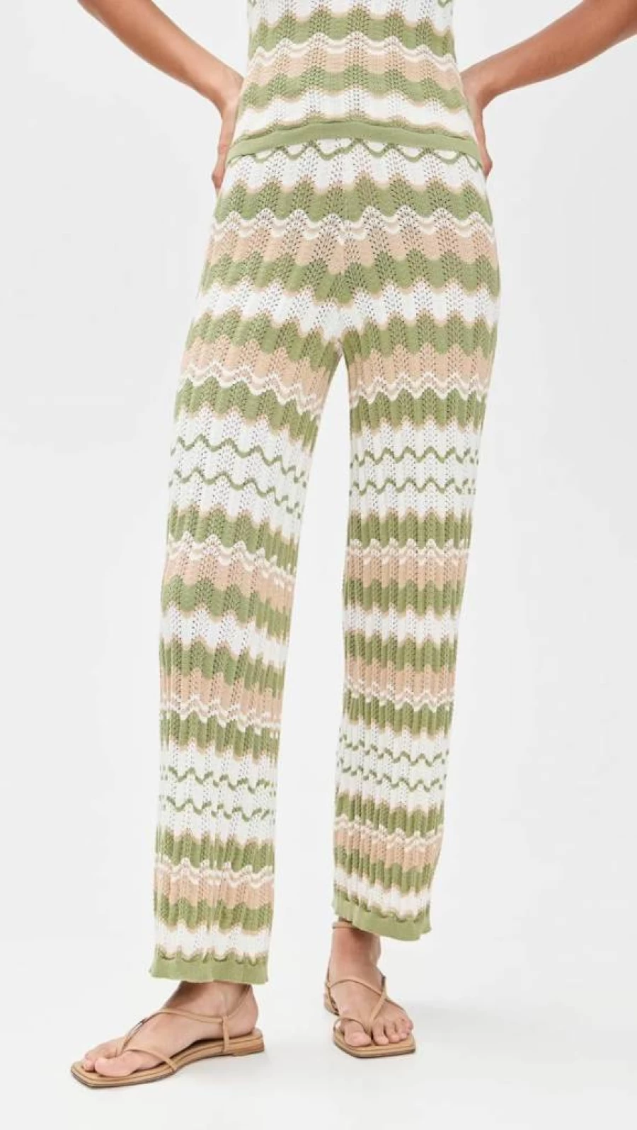 MINKPINK Women's Melody High-Waist Knit Pants - Soft Stretch Comfort Fit Casual Trousers
