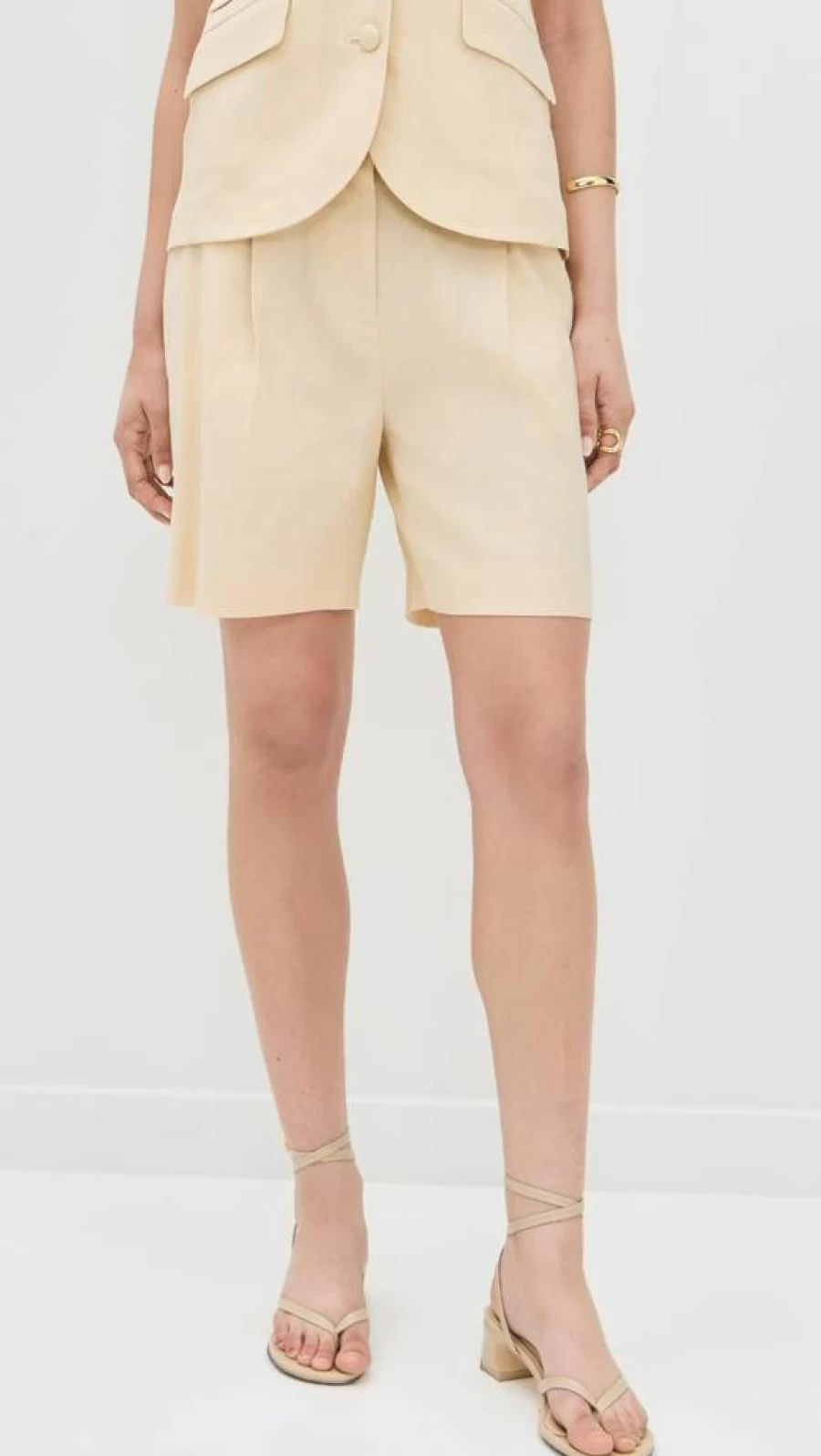 Rag & Bone Women's Leona High-Waisted Linen Shorts | Casual Summer Shorts | Relaxed Fit