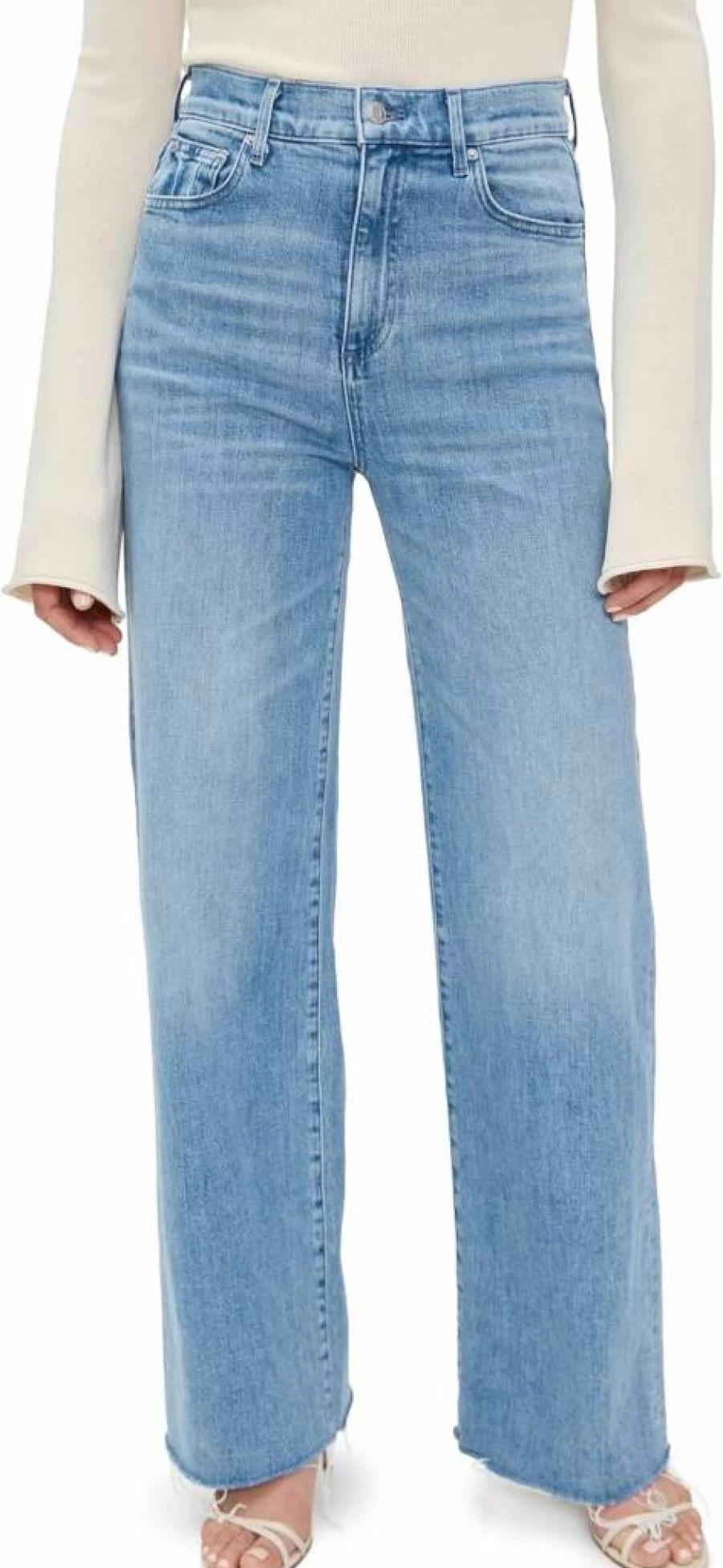 LE JEAN Women's High-Waisted Column Jeans - Classic Straight Leg Denim Pants for Women