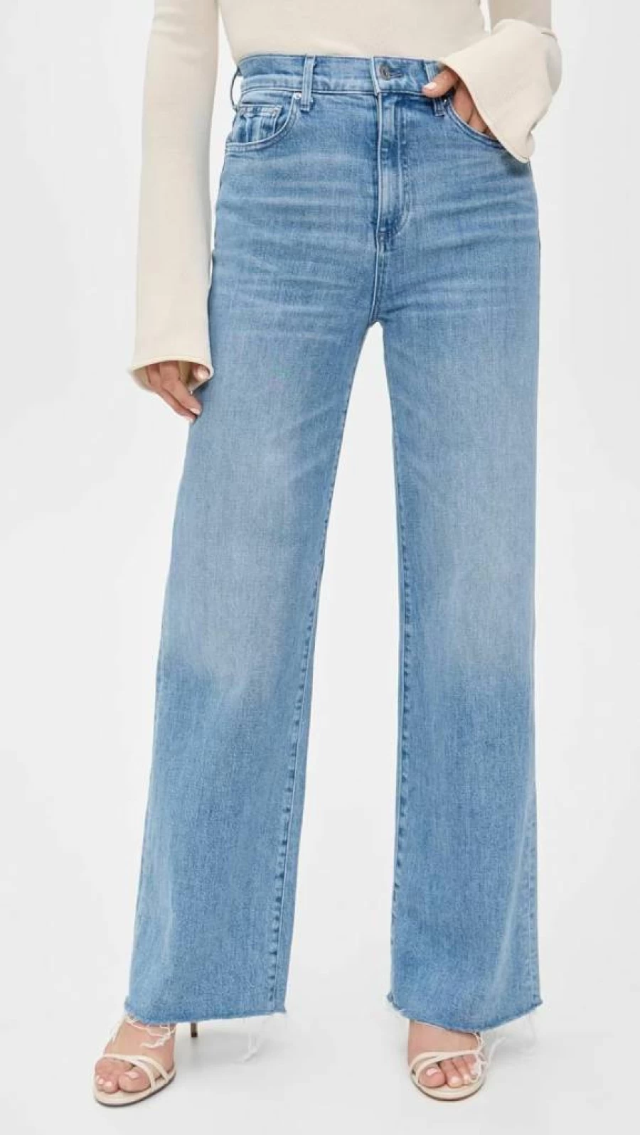 LE JEAN Women's High-Waisted Column Jeans - Classic Straight Leg Denim Pants for Women