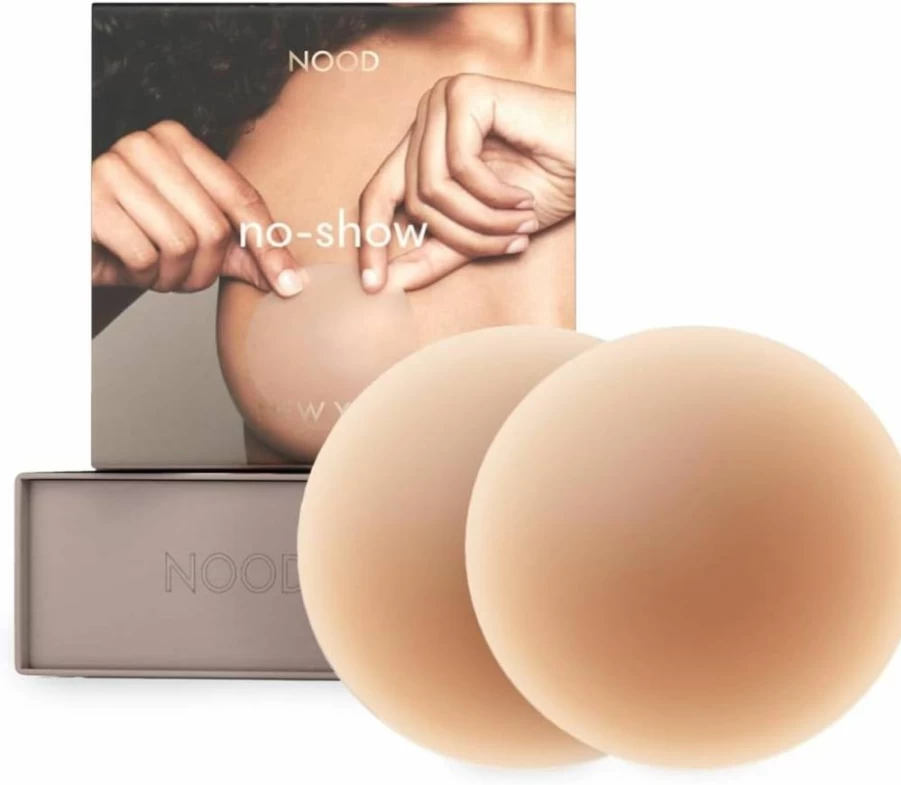 NOOD Women's No Show Adhesive Nipple Covers - Invisible Pasties, Reusable & Waterproof, Size 3, Comfortable & Discreet Coverage