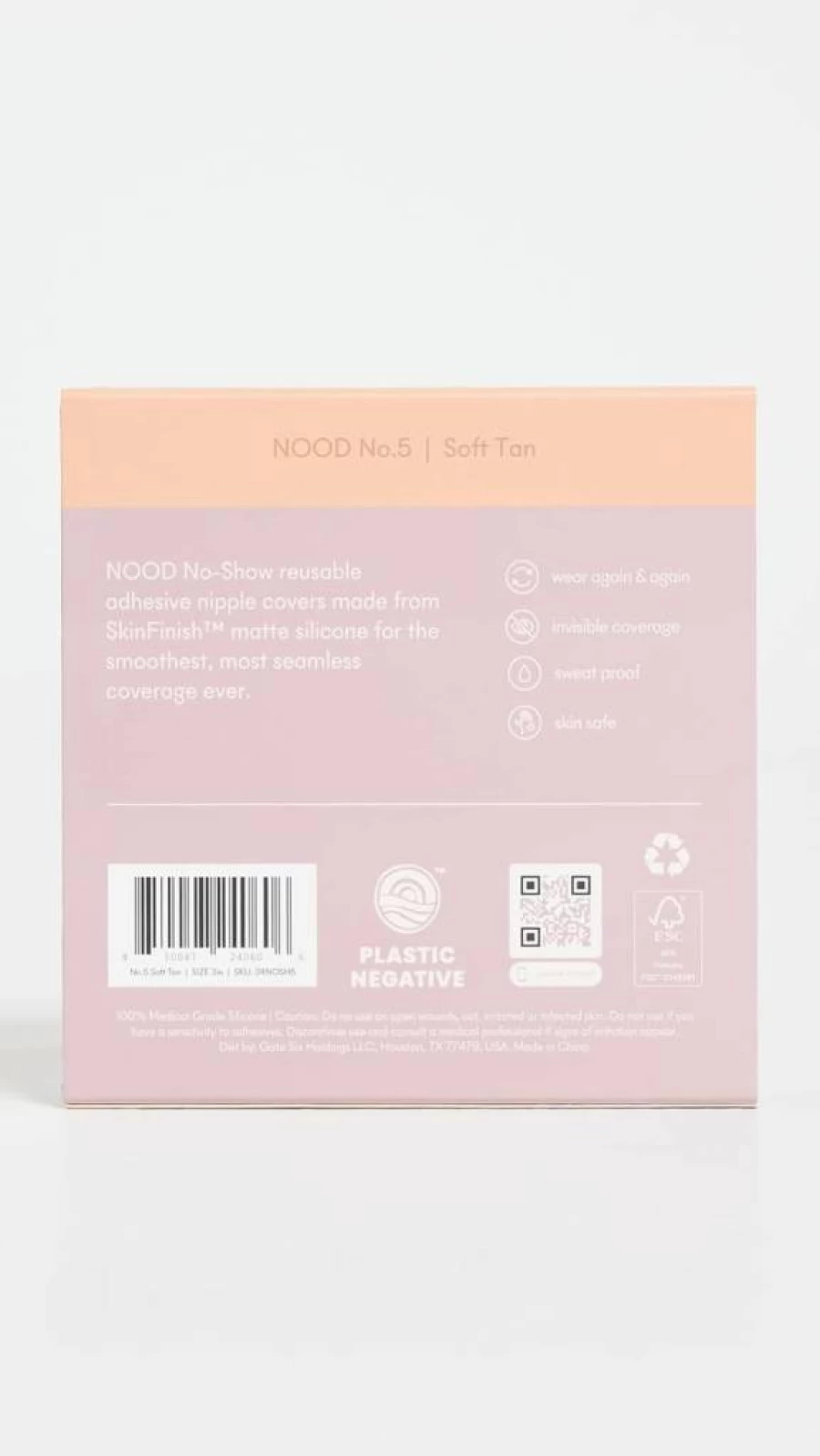 NOOD Women's No Show Adhesive Nipple Covers - Invisible Pasties, Reusable & Waterproof, Size 3, Comfortable & Discreet Coverage