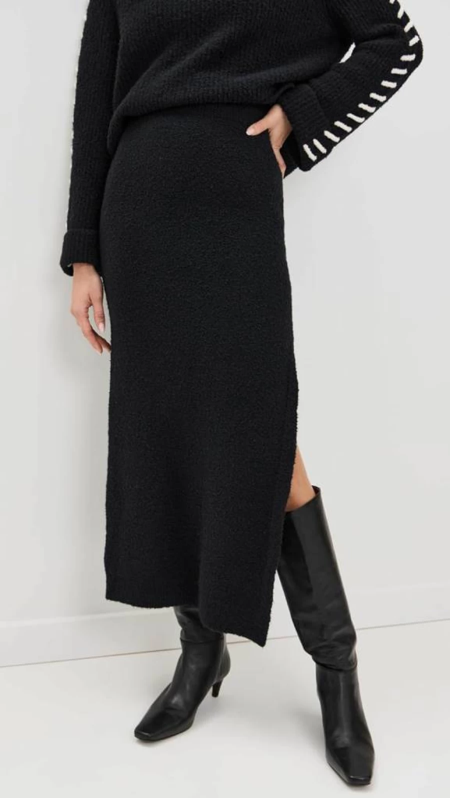525 Women's Brianna Boucle Maxi Skirt - Elegant Textured Long Skirt for Women