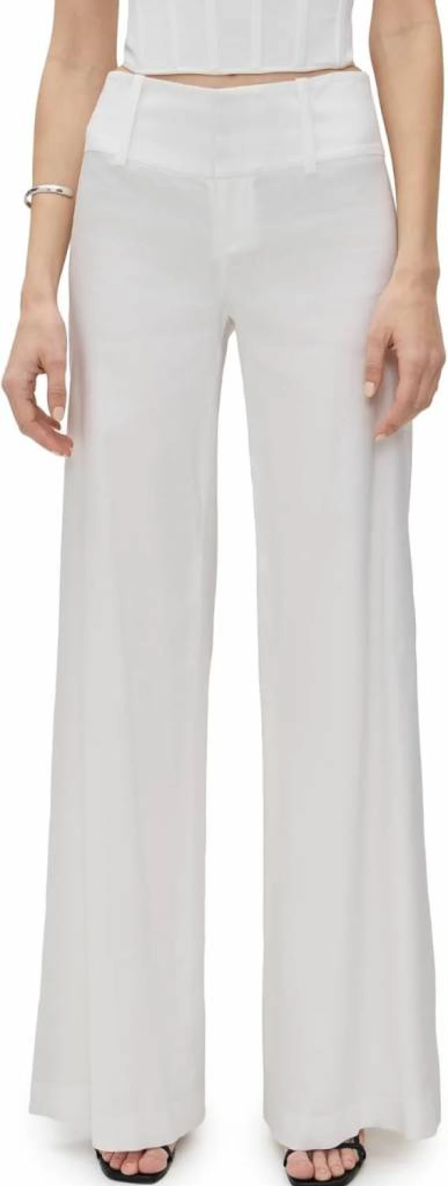 Alice + Olivia Women's Wide Leg Flare Pants - Olivia High Waisted Trousers for Women