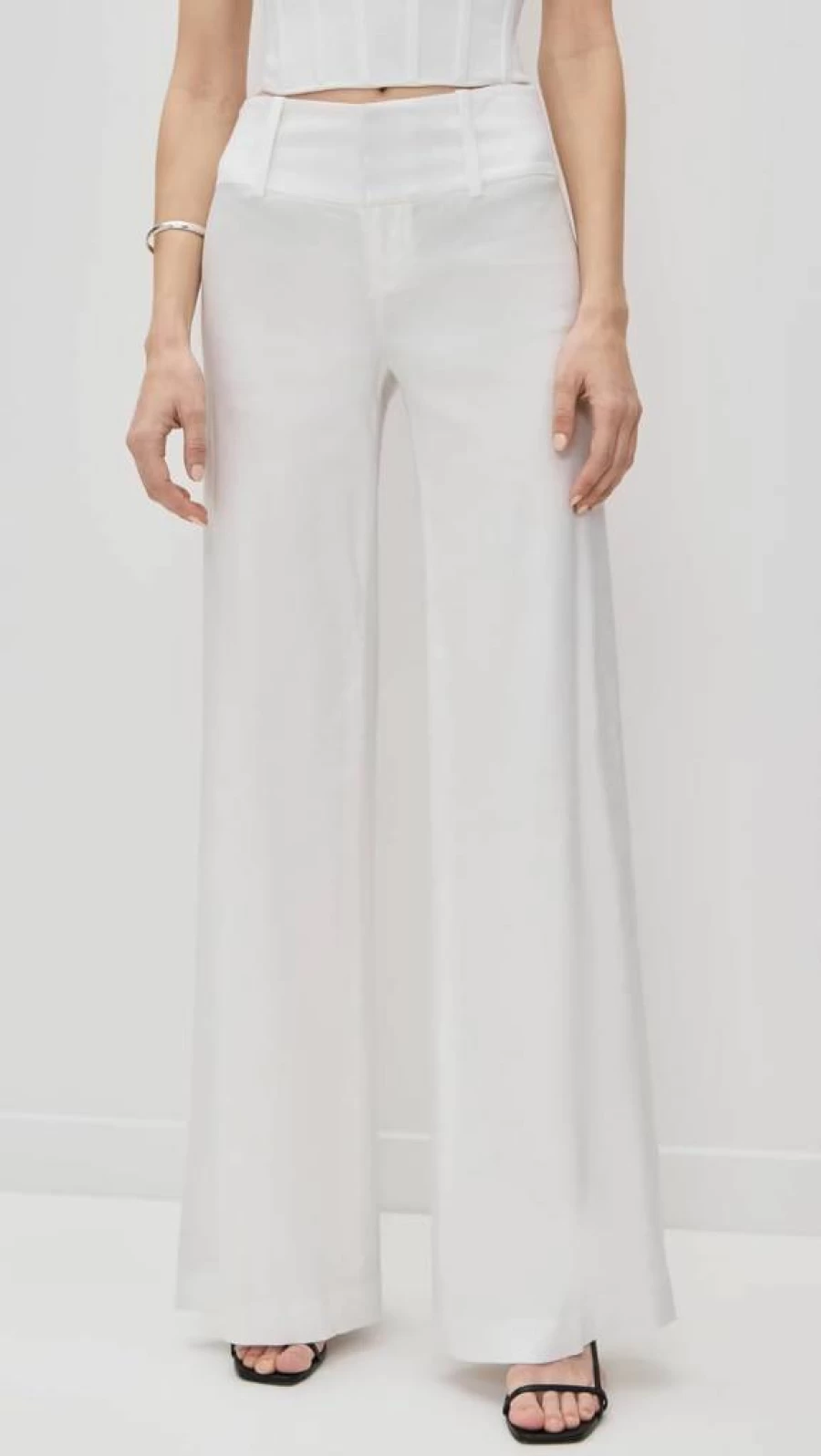 Alice + Olivia Women's Wide Leg Flare Pants - Olivia High Waisted Trousers for Women