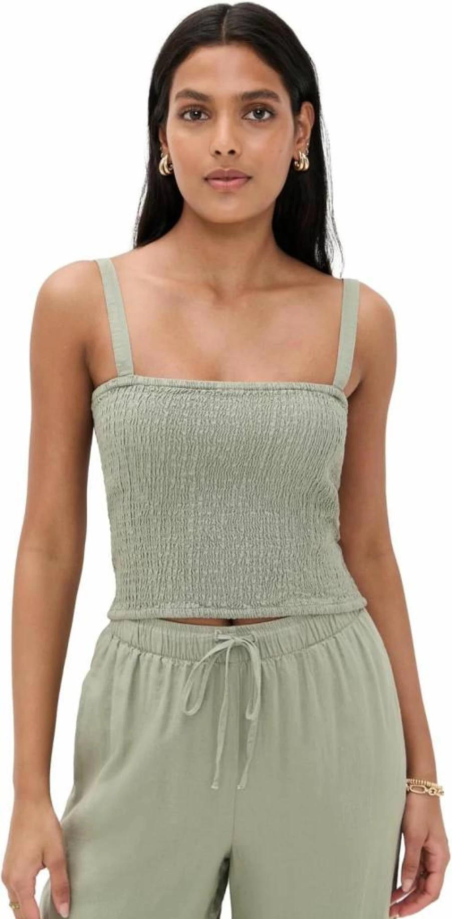 Z SUPPLY Women's Amelie Linen Tank Top - Breathable Summer Casual Loose Fit Sleeveless Blouse