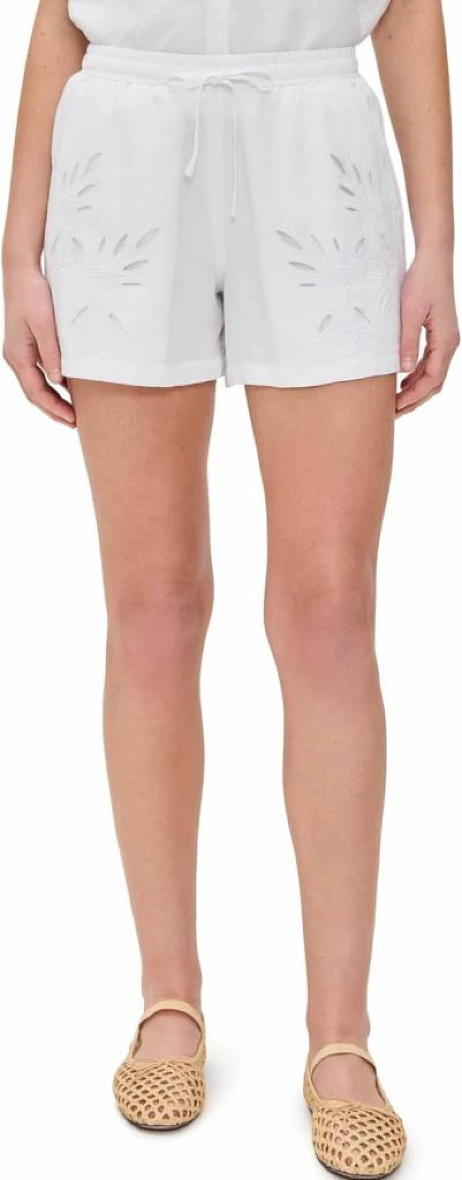 Splendid Women's Cayden Embroidered Denim Shorts - High-Waisted Summer Fashion