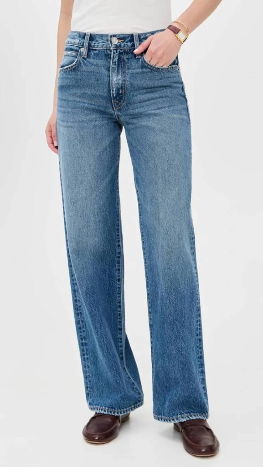 SLVRLAKE Women's Jazmine High-Rise Slim Fit Jeans for Women - Classic Blue Denim Pants