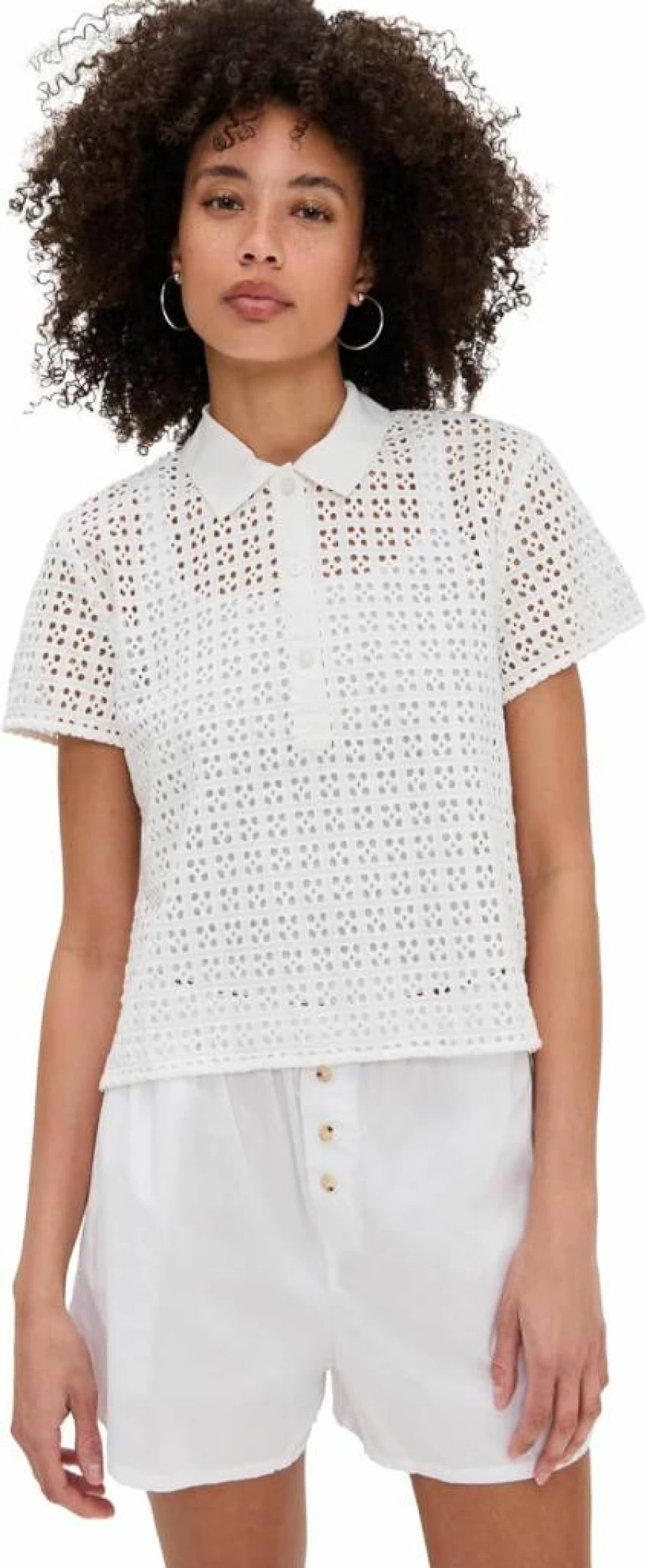 Free People Women's Anna Eyelet Lace Blouse Boho Chic Vintage Style Top