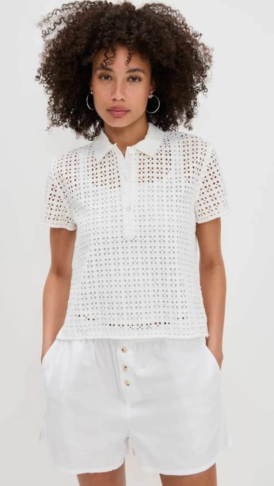 Free People Women's Anna Eyelet Lace Blouse Boho Chic Vintage Style Top