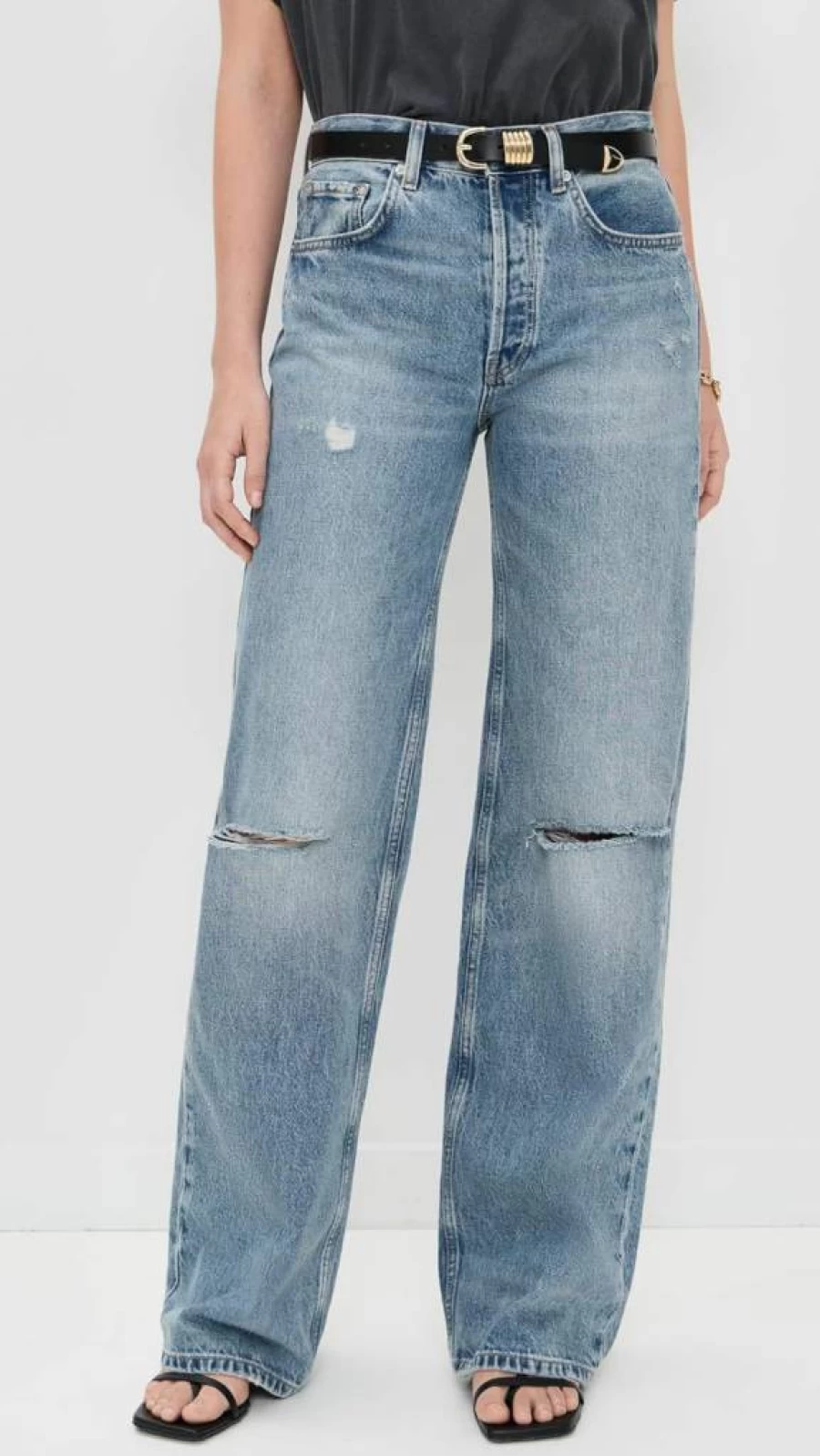 ANINE BING Women's Hugh High-Rise Slim Fit Jeans - Premium Denim Pants for Women