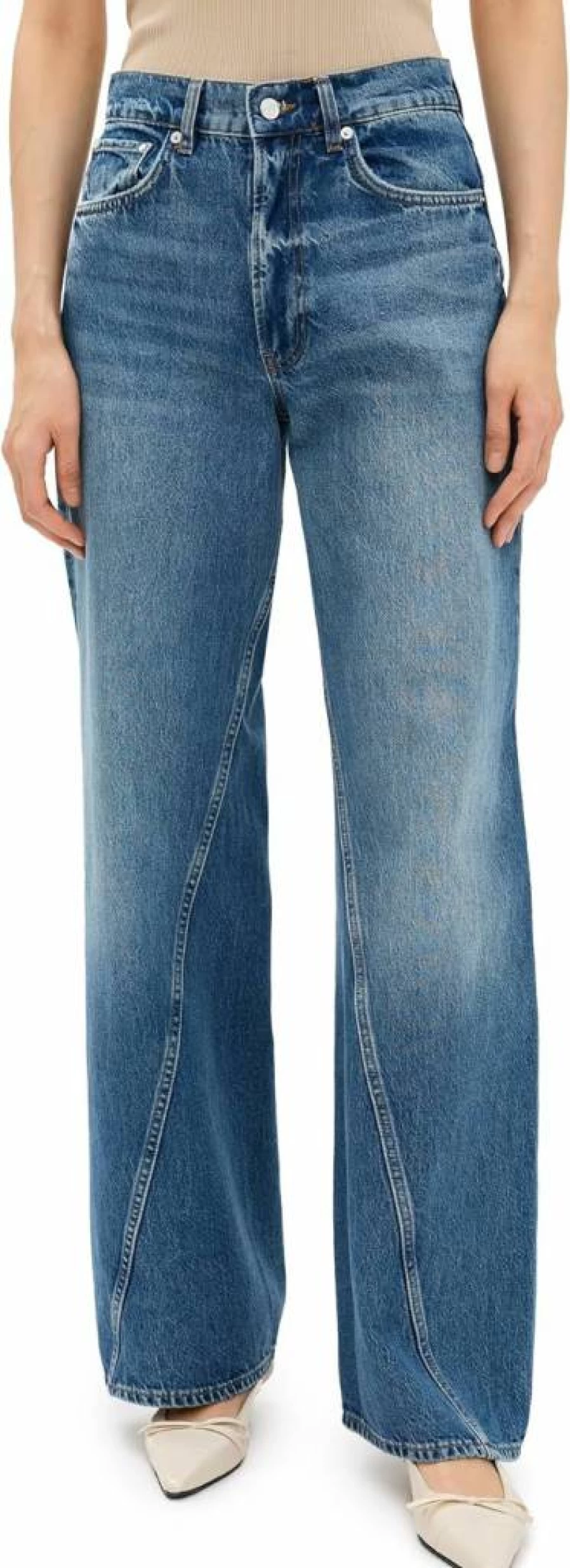 ANINE BING Women's Brie High-Rise Slim Fit Jeans - Premium Denim Pants for Women