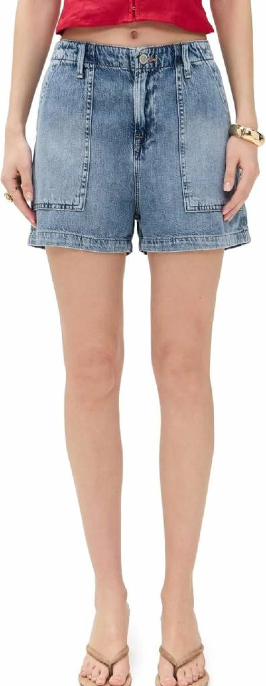 Good American Women's Lite Linen Denim Shorts | Comfortable Stylish Summer Shorts