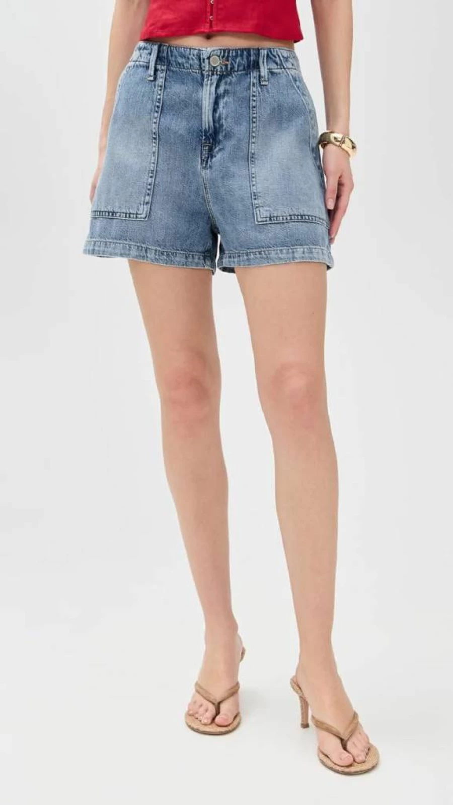 Good American Women's Lite Linen Denim Shorts | Comfortable Stylish Summer Shorts