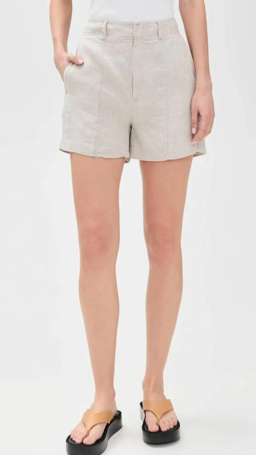 Madewell Women's 100% Linen Pintucked Shorts | Comfortable Summer Shorts for Women