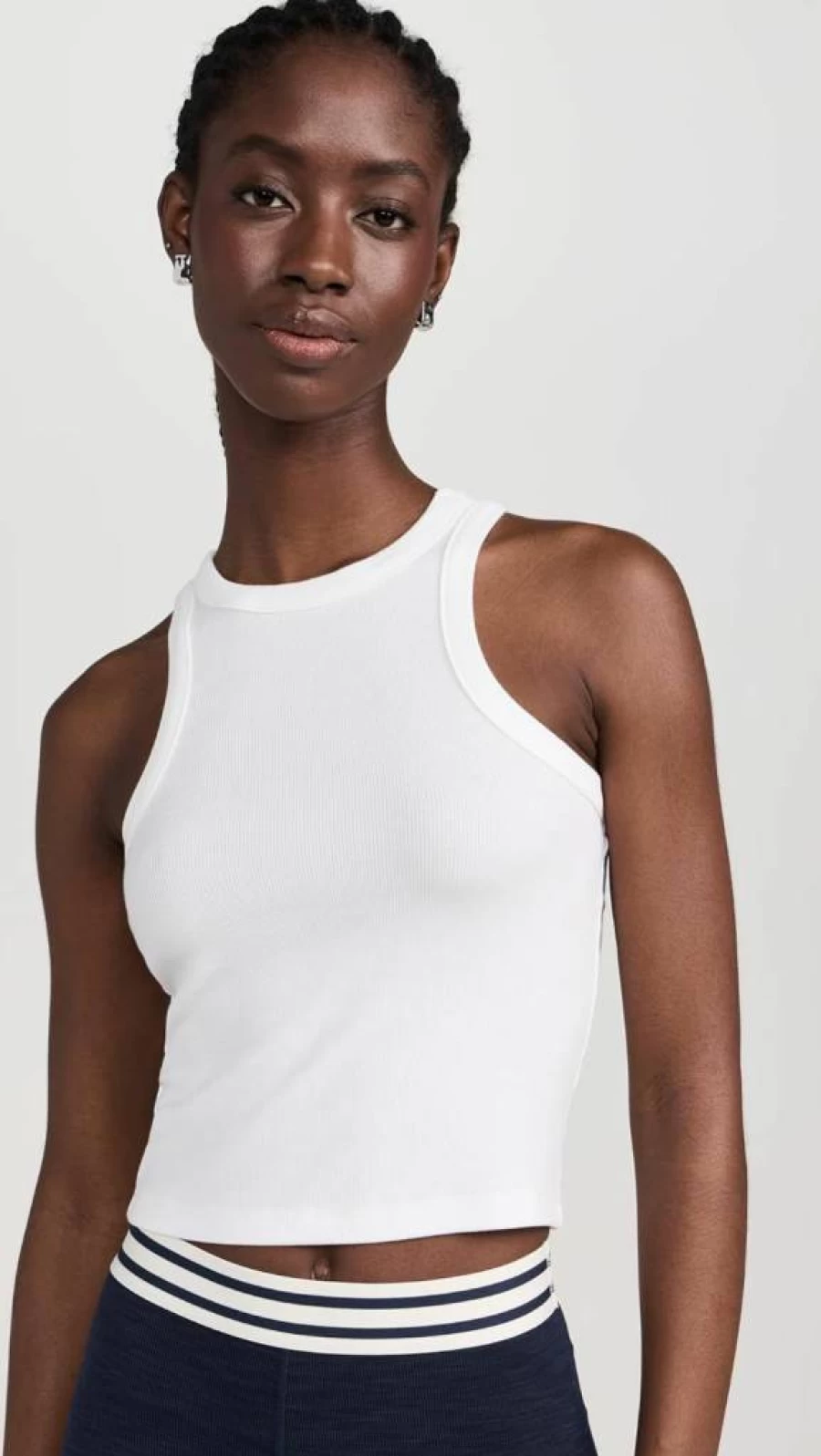 SPLITS59 Women's Kiki Ribbed Crop Top - Stretchy Comfort Fit Yoga Tee