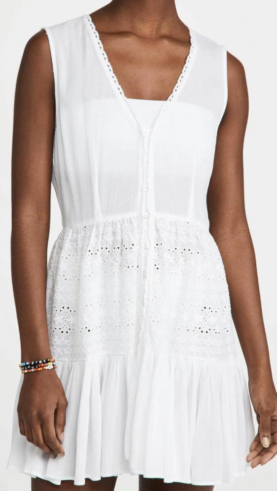 Playa Lucila Women's Floral Eyelet Mini Dress - Summer Boho Lace Sundress