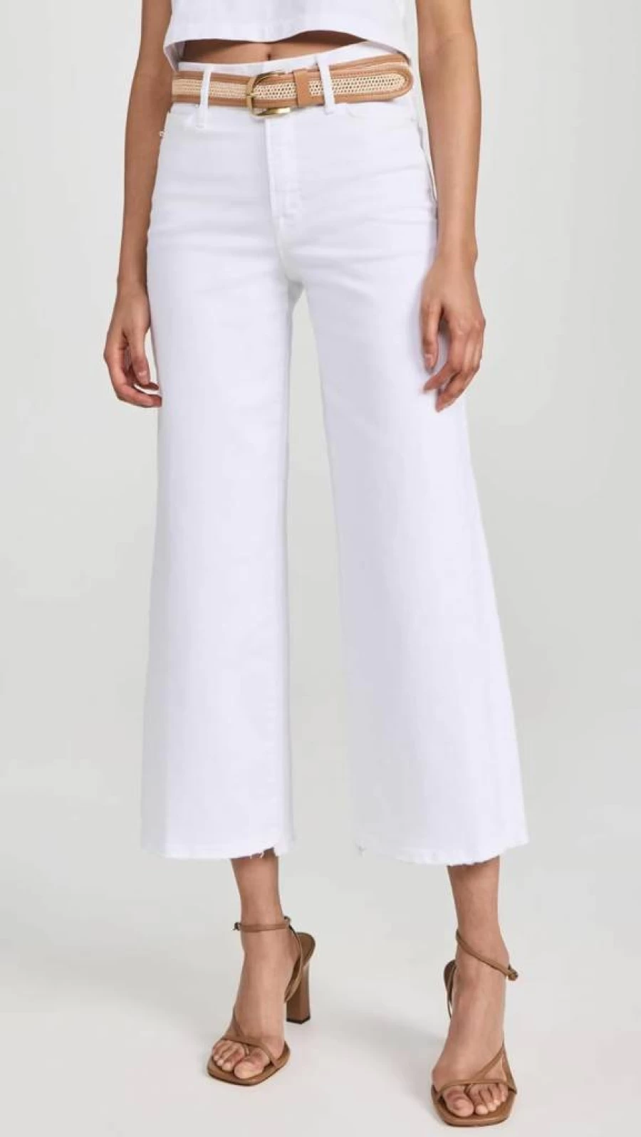Good American Indigo737 Soft-Tech Cropped Palazzo Jeans for Women - High Waist Comfort Denim