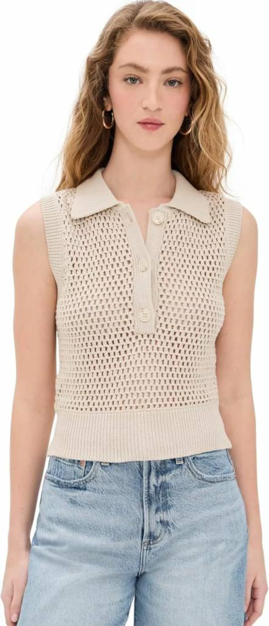 FRAME Women's Polo Vest - Stylish Casual Sleeveless Top