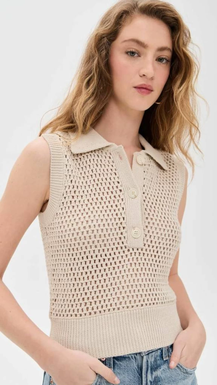 FRAME Women's Polo Vest - Stylish Casual Sleeveless Top