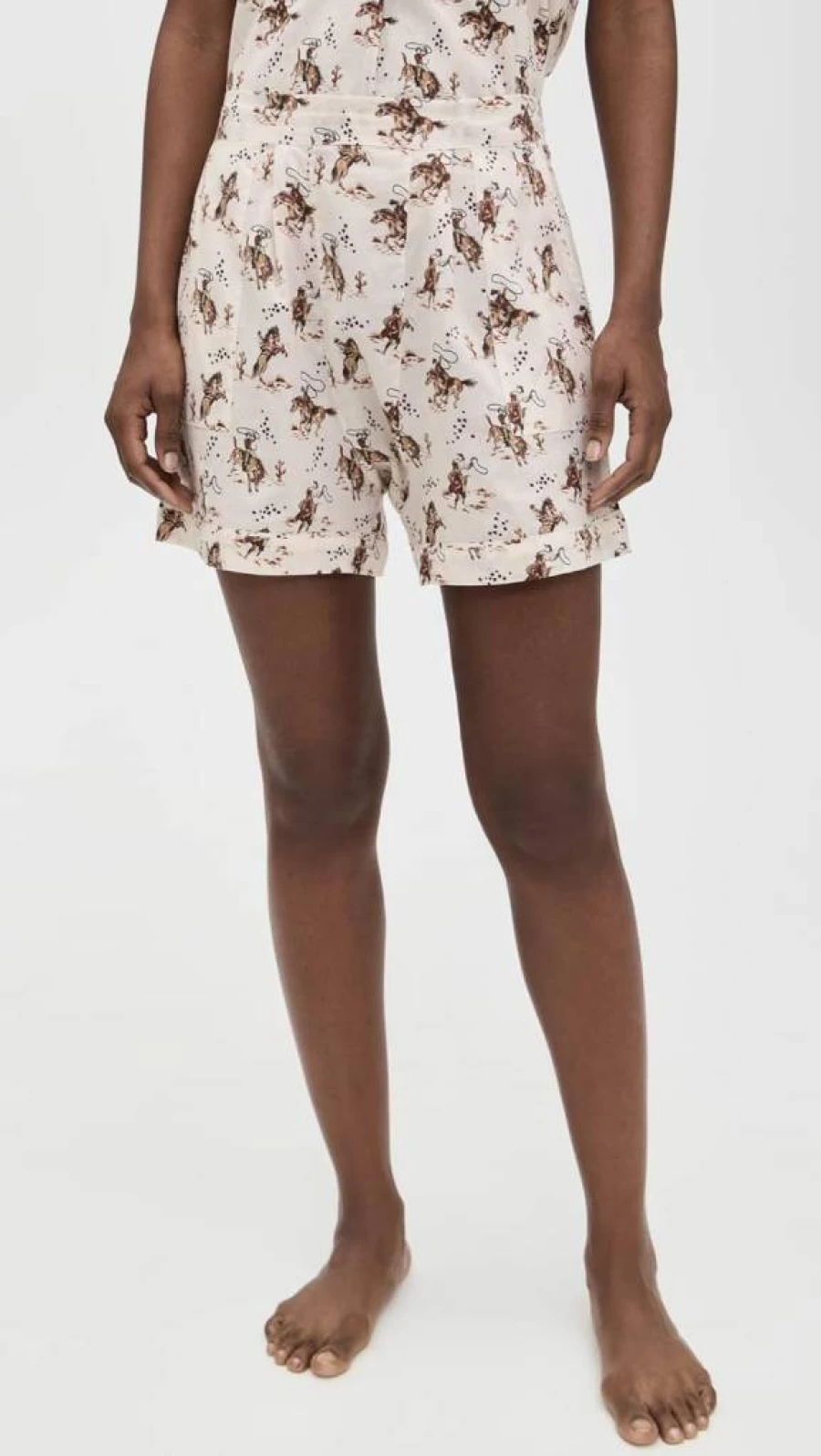 THE GREAT Women's Square Pajama Shorts - Comfortable Sleepwear & Lounge Shorts