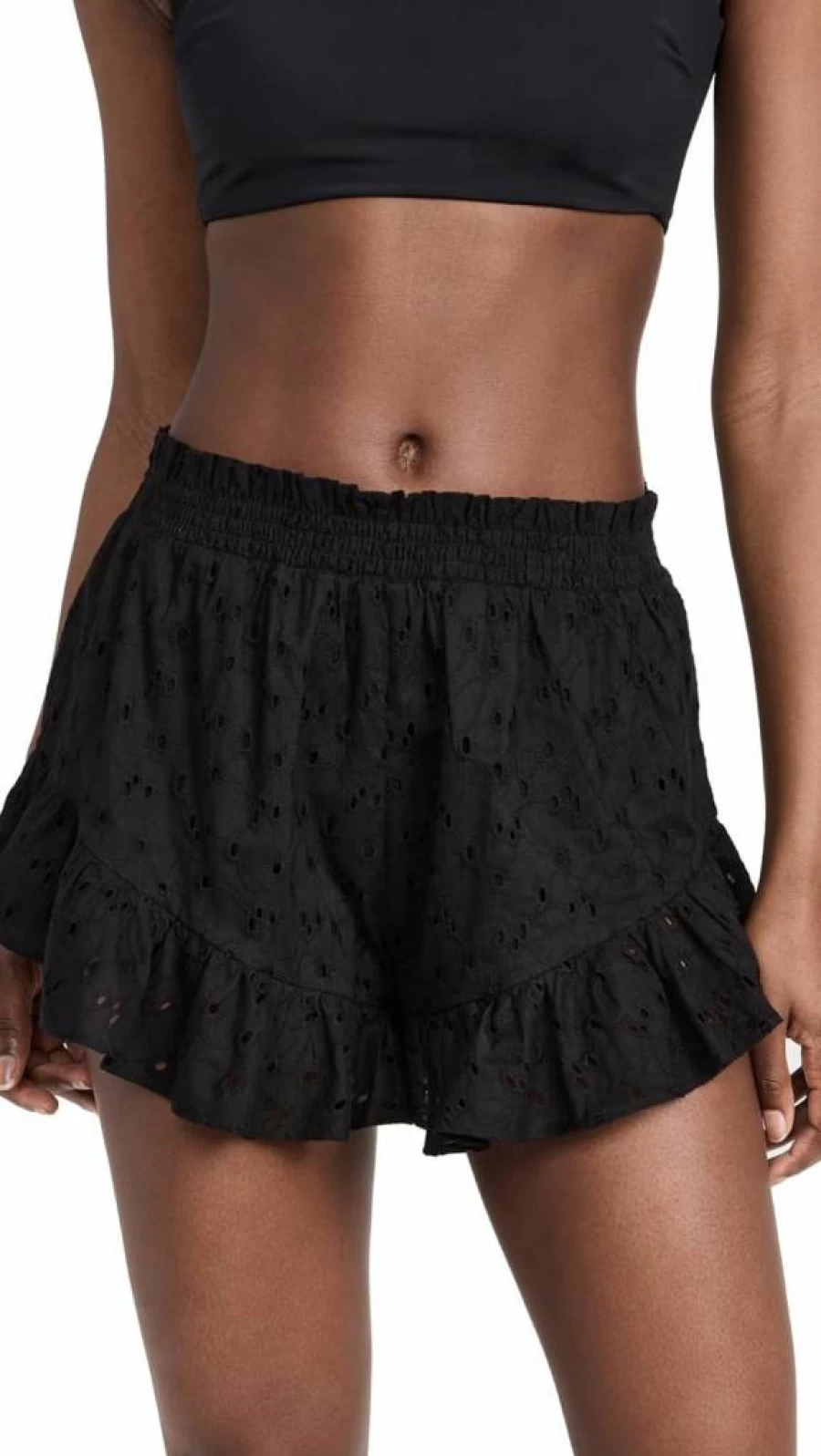 Playa Lucila Women's Ruffle Shorts - Stylish Summer Denim Shorts with Ruffled Hem