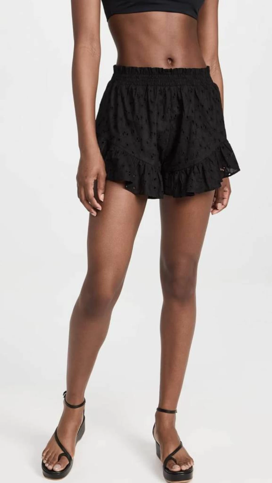 Playa Lucila Women's Ruffle Shorts - Stylish Summer Denim Shorts with Ruffled Hem