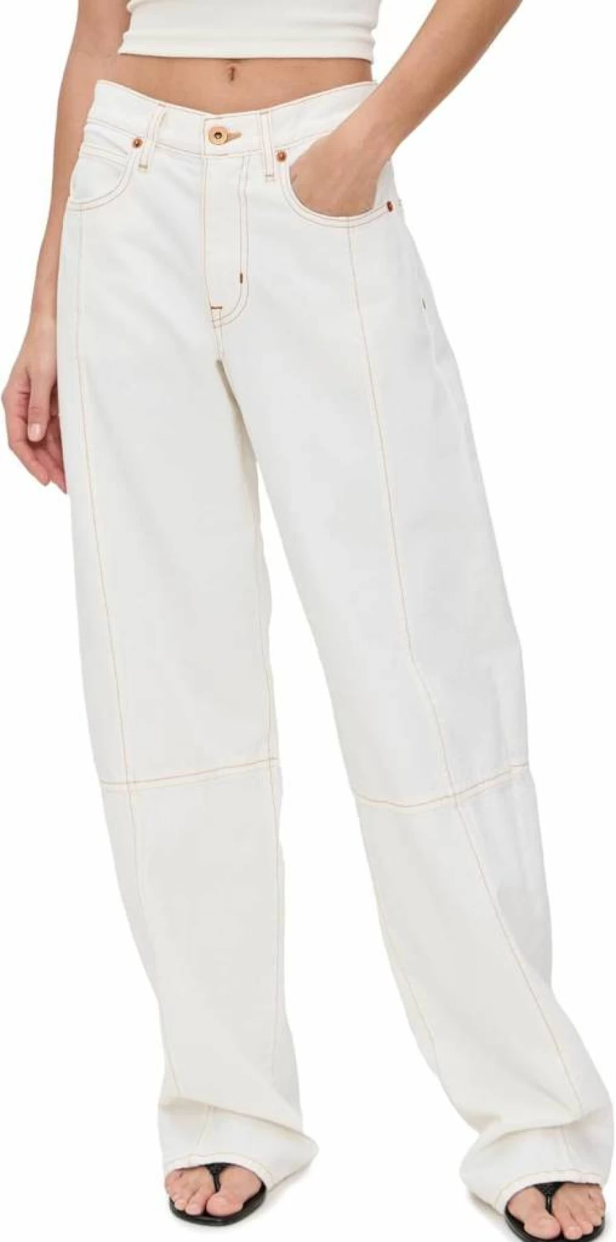 SLVRLAKE Women's High-Waisted Paloma Seam Pants - Comfortable Stretch Trousers for Casual & Office Wear