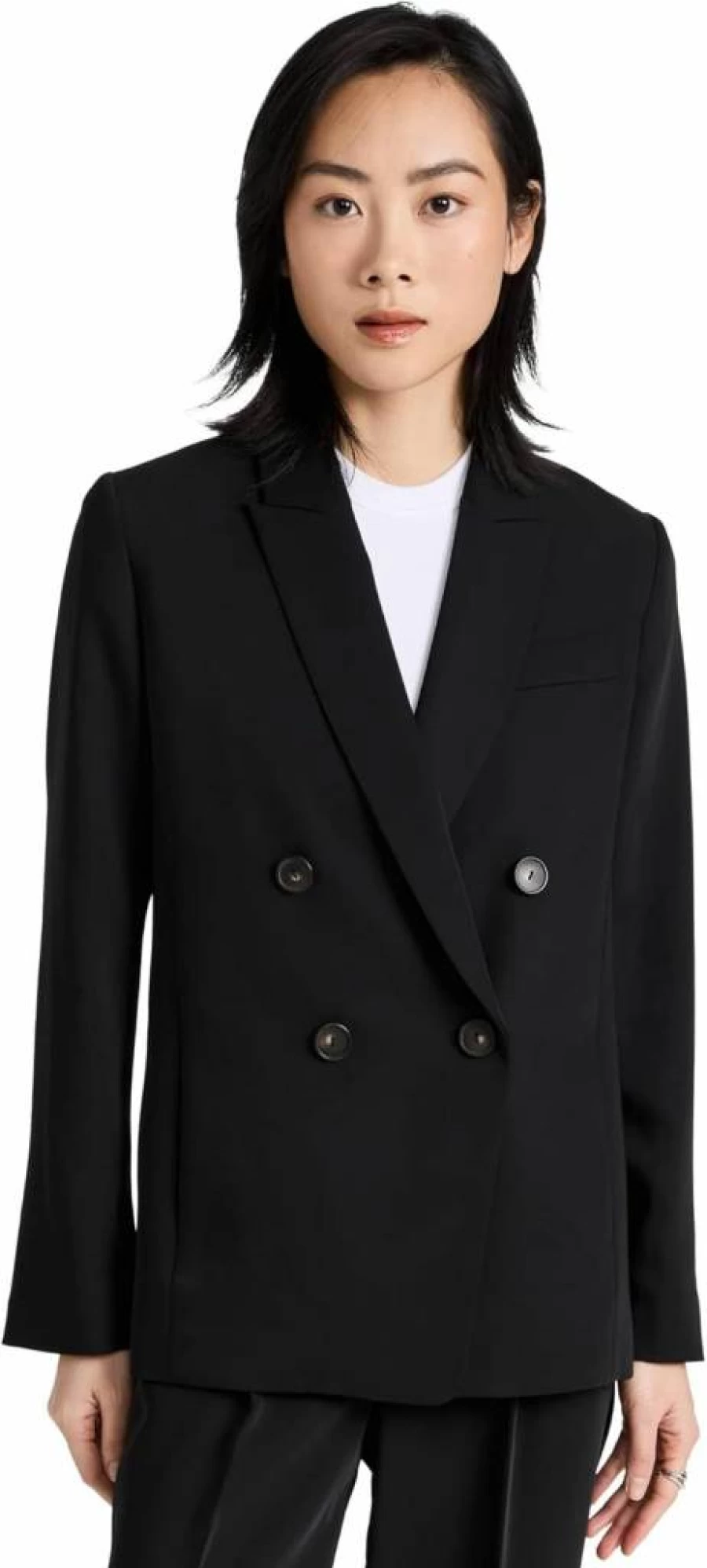 Vince Women's Slim Fit Crepe Blazer - Elegant Tailored Suit Jacket for Professional and Casual Wear