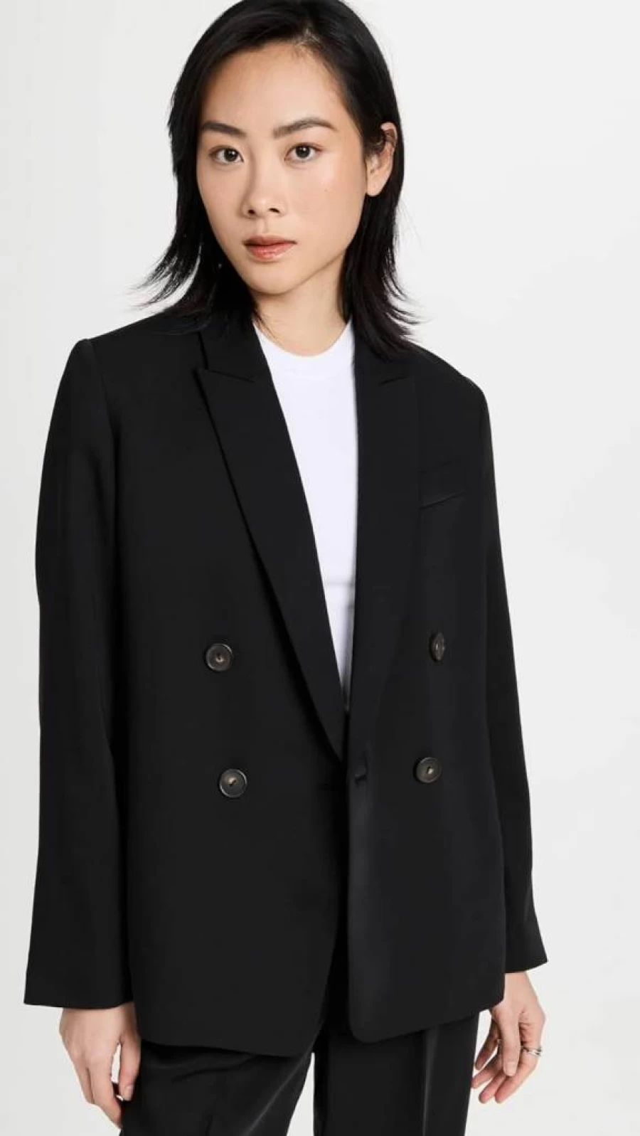 Vince Women's Slim Fit Crepe Blazer - Elegant Tailored Suit Jacket for Professional and Casual Wear