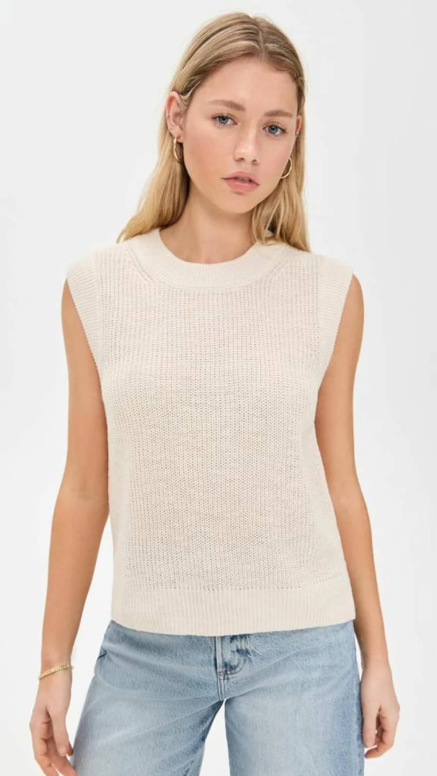 Faherty Women's Miramar Linen Sweater Tank Top - Lightweight Summer Knit Pullover