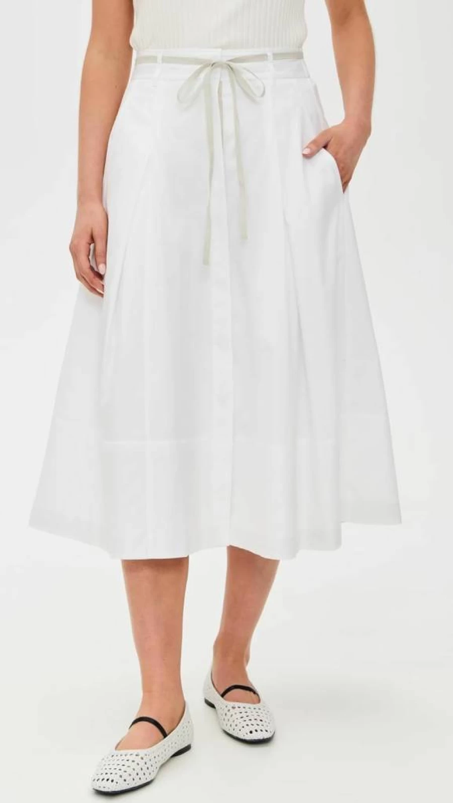 Vince Women's Canvas Tape Detail Full Skirt - Classic A-Line Design