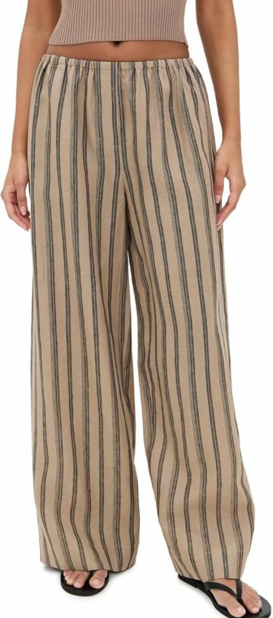 STAUD Bonfire Pants for Women - High-Waisted Wide-Leg Trousers