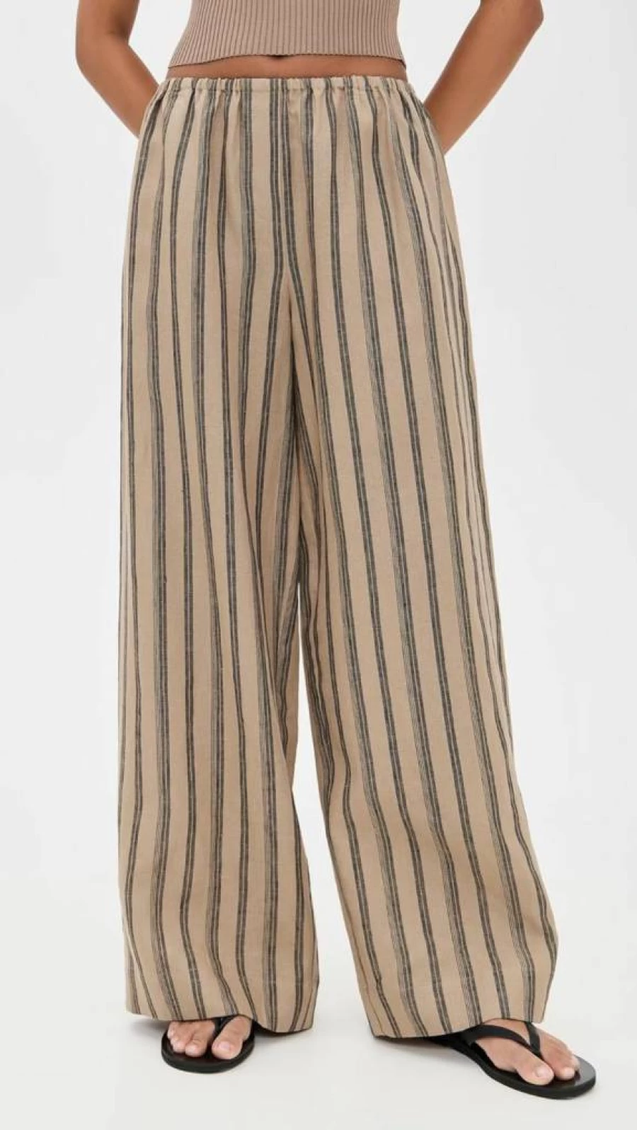 STAUD Bonfire Pants for Women - High-Waisted Wide-Leg Trousers