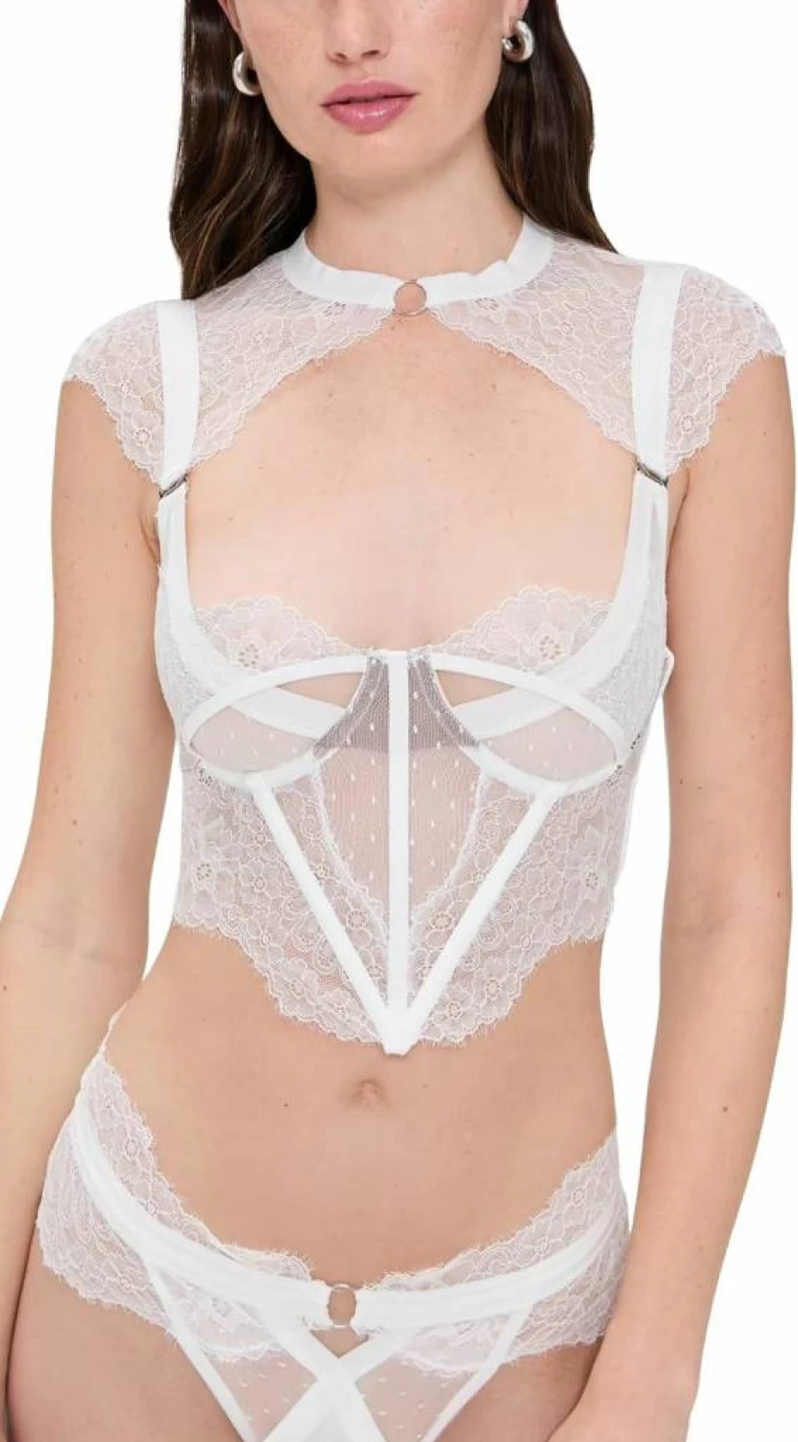 Thistle and Spire Women's Minna Bodice Lingerie - Sexy Corset Top with Lace Details