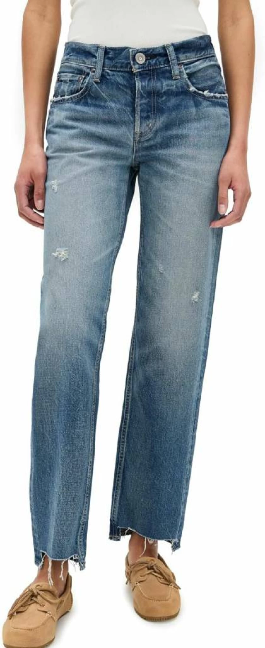 MOUSSY VINTAGE Women's High-Rise Straight Leg Jeans - MV Bethpage Classic Denim Pants for Women