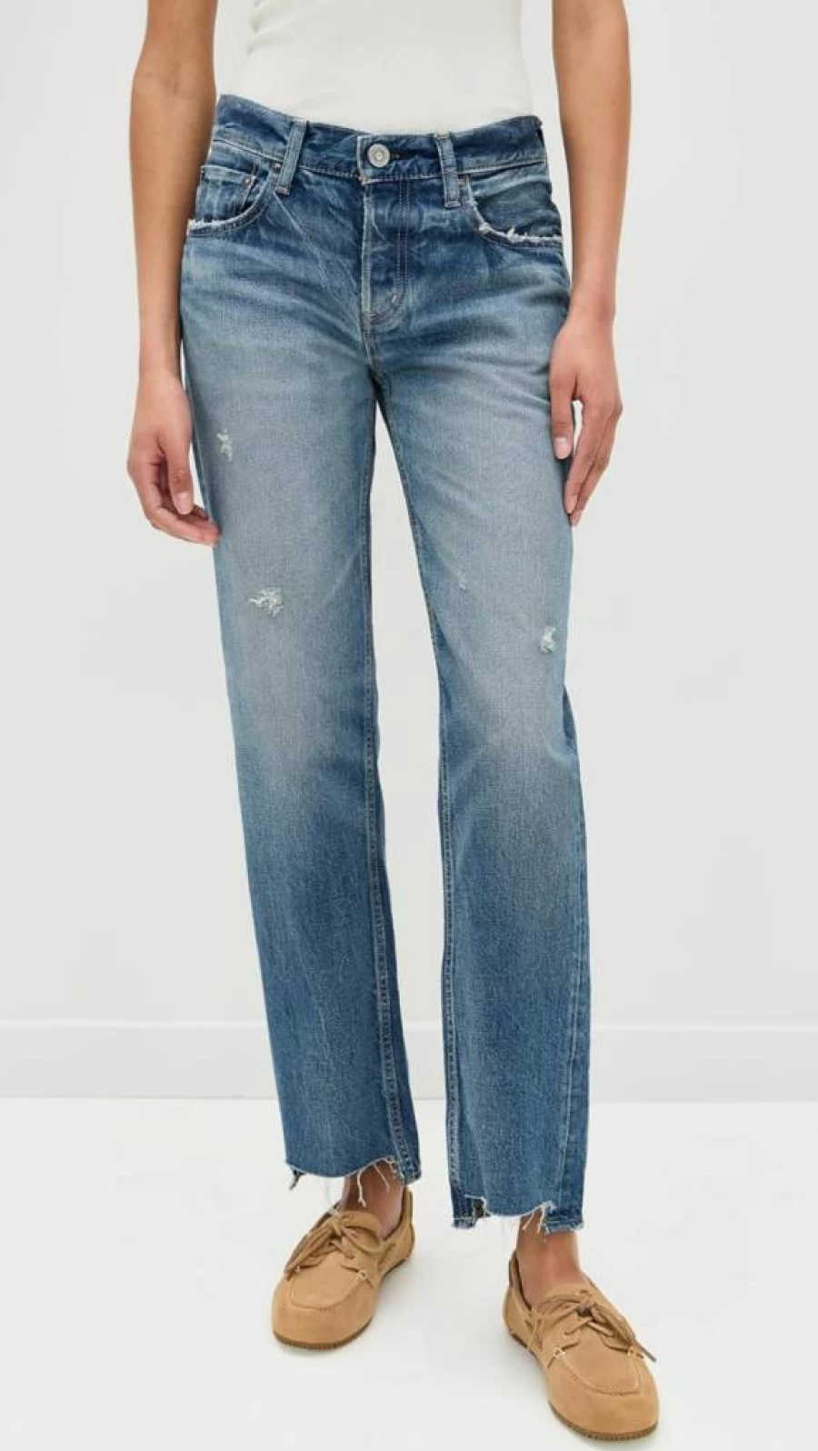 MOUSSY VINTAGE Women's High-Rise Straight Leg Jeans - MV Bethpage Classic Denim Pants for Women