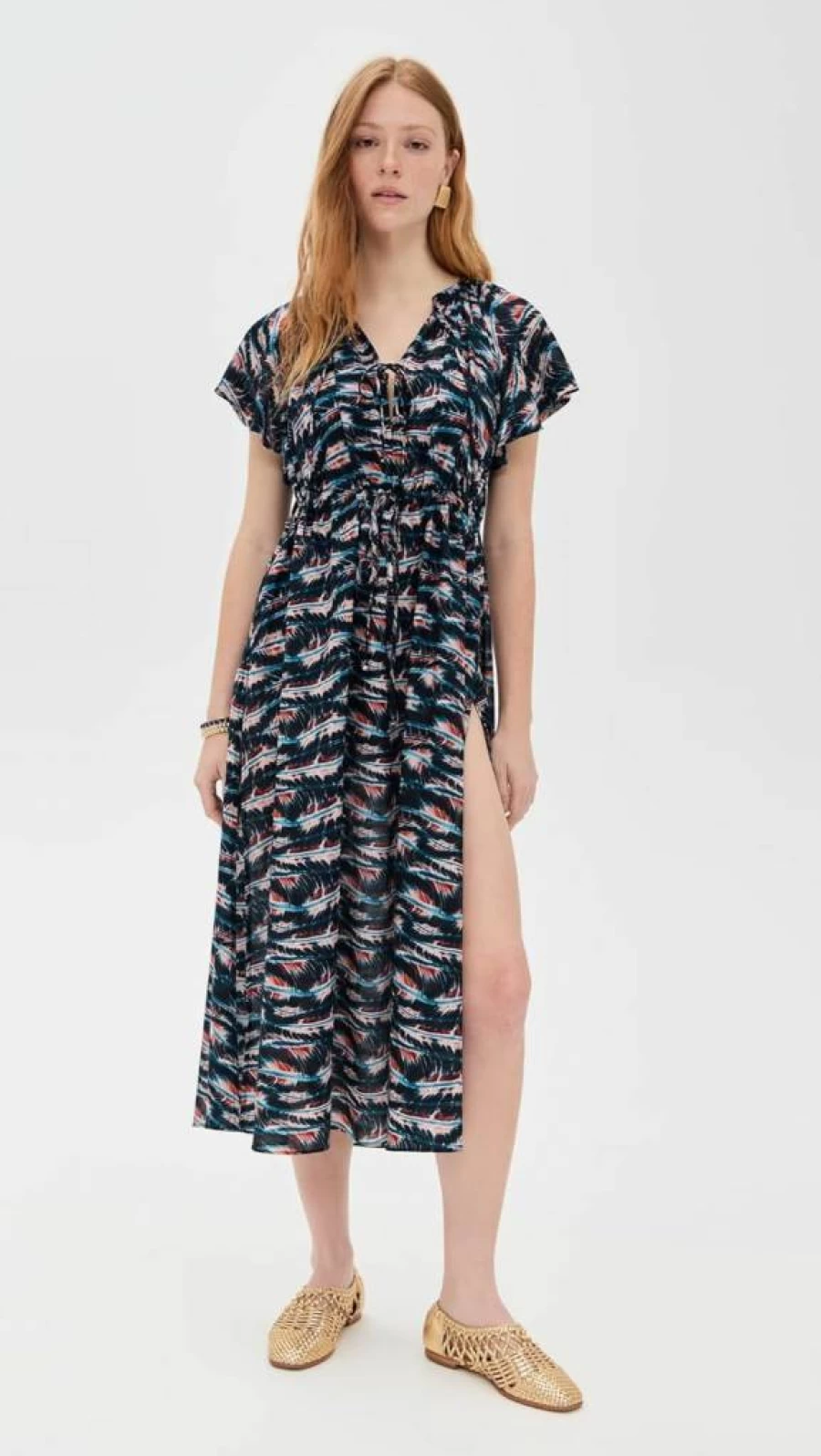 Ulla Johnson Women's Mikaela Beach Coverup - Floral Printed Summer Tunic Dress