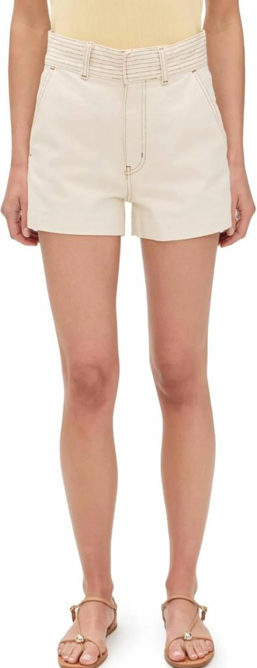 FRAME Women's Trapunto High-Waisted Shorts - Premium Denim Fashion