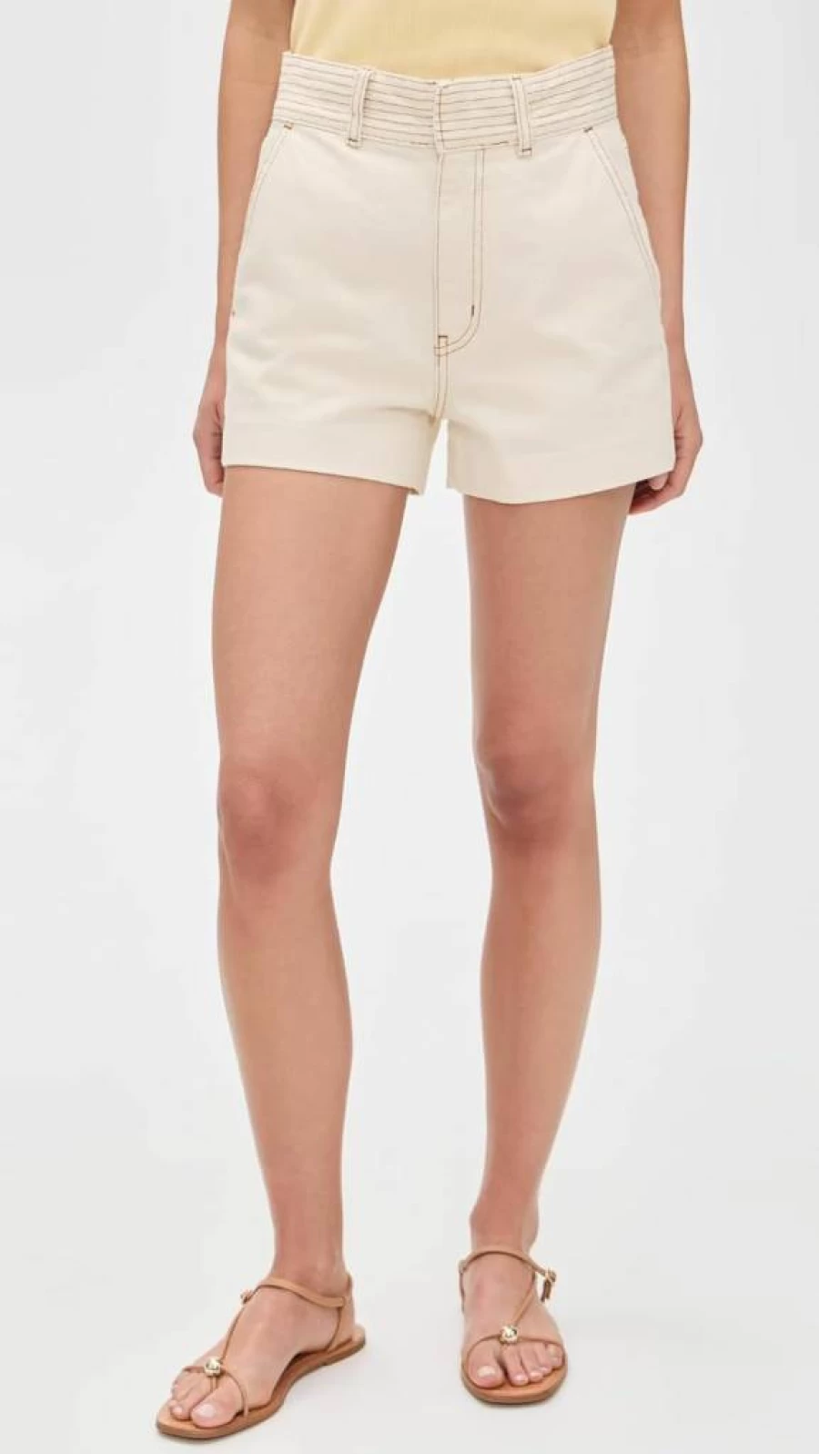 FRAME Women's Trapunto High-Waisted Shorts - Premium Denim Fashion