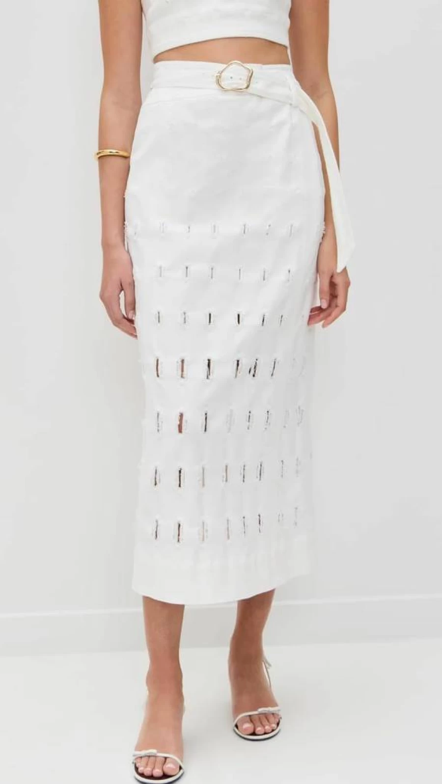 AMUR Women's Jay Textured Twill Midi Skirt - Elegant A-Line Mid-Length Skirt for Women